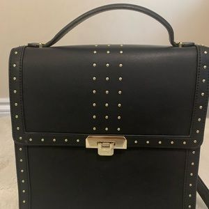 Black Faux leather Harrods Backpack